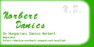 norbert danics business card